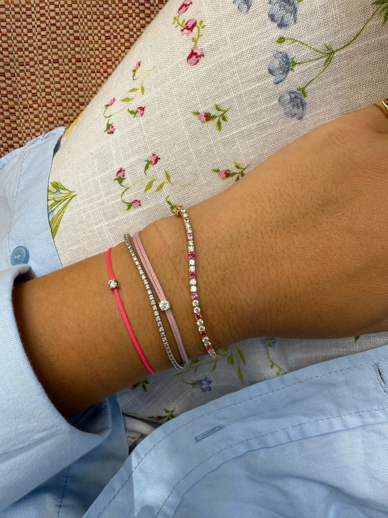 The Sapphire & Diamond Tennis Bracelet Stack by Twenty and Six