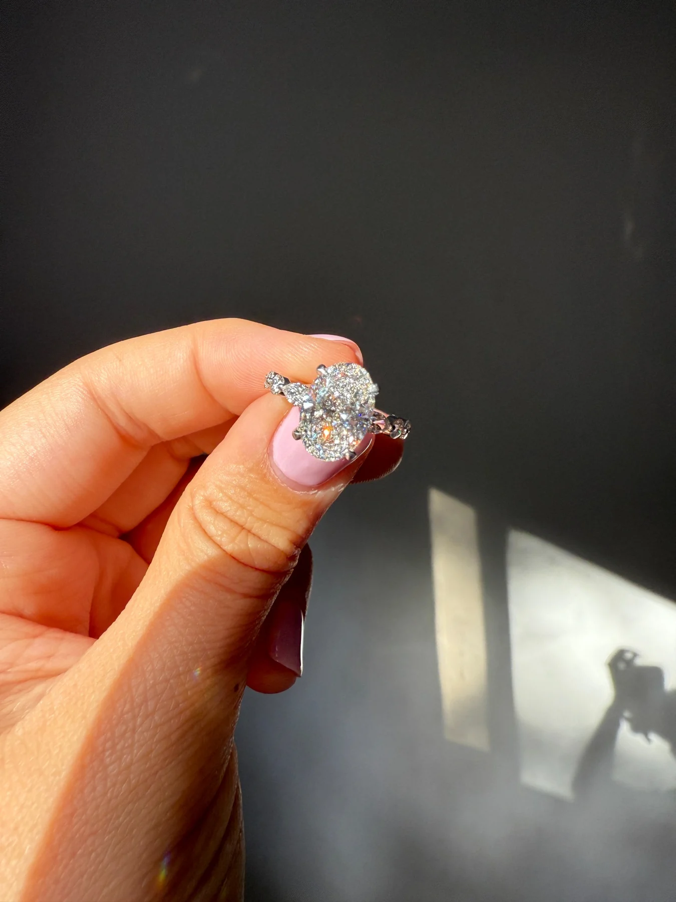 The Oval Diamond Pavé Ring by Twenty and Six